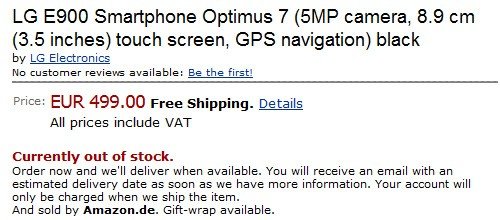 LG׿WP7ֻOptimus 74500Ԫ