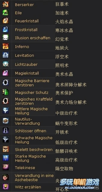 《崛起》魔法清单