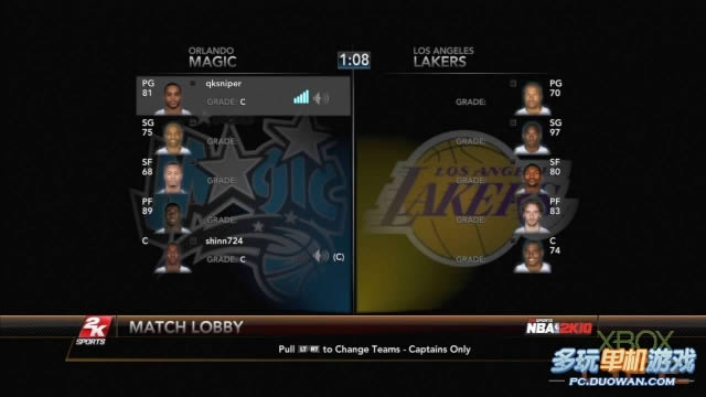 《NBA2K10》更新后多人连线测试