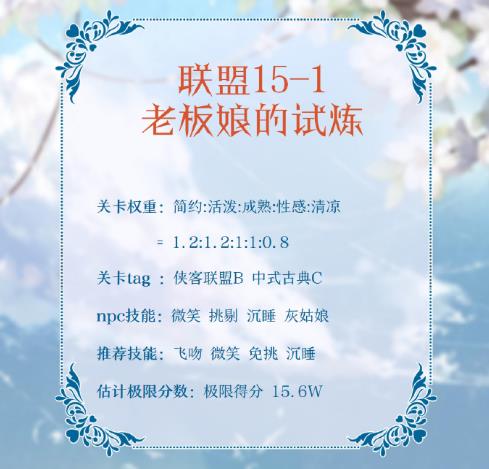 《奇迹暖暖》联盟15-5密林中的音乐节高分搭配攻略