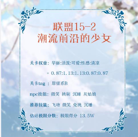 《奇迹暖暖》联盟15-2潮流前沿的少女高分搭配攻略