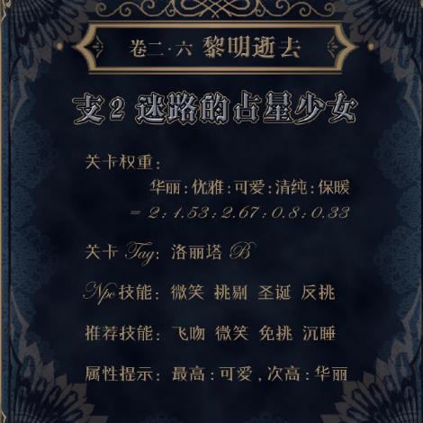 《奇迹暖暖》第二卷第六章支线二高分搭配攻略