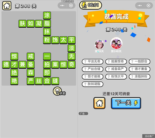 《成语升官记》榜眼第248关答案