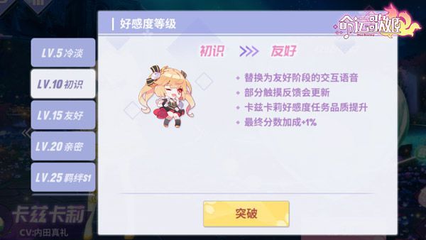 《命运歌姬》好感度送礼攻略