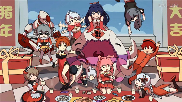 《崩坏3》全体女武神恭喜发财手书