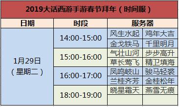 《大话西游》手游2019新春活动大全