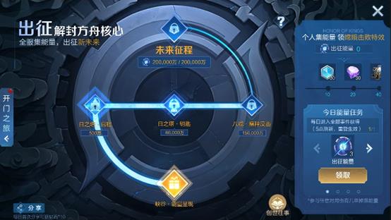 《王者荣耀》出征解锁方舟核心活动