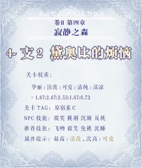 《奇迹暖暖》第二卷第四章支线第二关搭配攻略