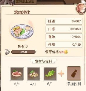 《食之契约》鸡肉沙律收益详解