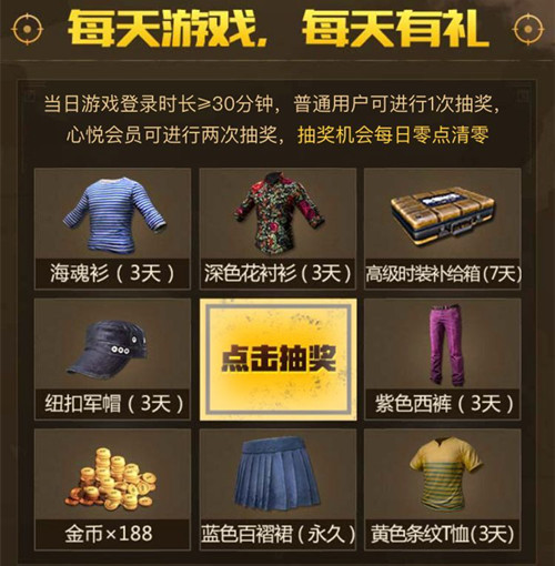 《絶地求生全军出击》永久短裙礼包