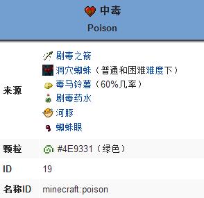 《我的世界》中毒buff的效果作用一览