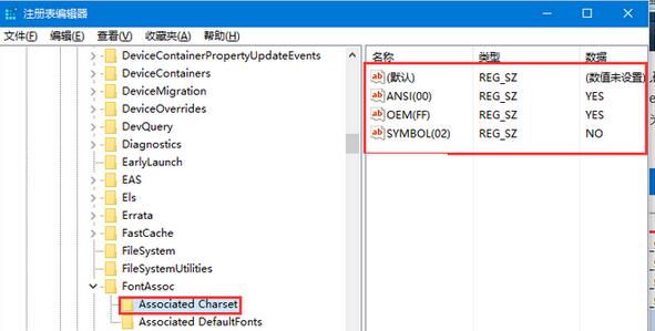  Associated CharSet͡Associated DefaultFonts